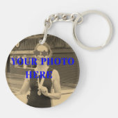 Benutzerdefinierte Foto-Text doppelseitig rosa ros Schlüsselanhänger (Rückseite)