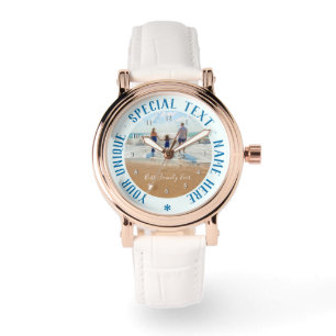 Benutzerdefinierte Foto-Text-Uhr Ihre Familienfoto Armbanduhr