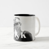 Benutzerdefinierte Foto- und große Monogramm-Initi Zweifarbige Tasse (VorderseiteRechts)