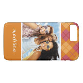 Benutzerdefinierte Foto- und Namensbienen Kariert  Case-Mate iPhone Hülle (Rückseite (Horizontal))