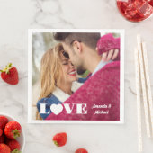 Benutzerdefinierte Foto- und NamensLIEBE Serviette (Beispiel)