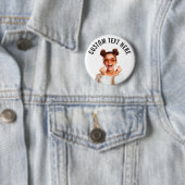 Benutzerdefinierte Foto- und Text-Anstecknadel/ Button (Beispiel)