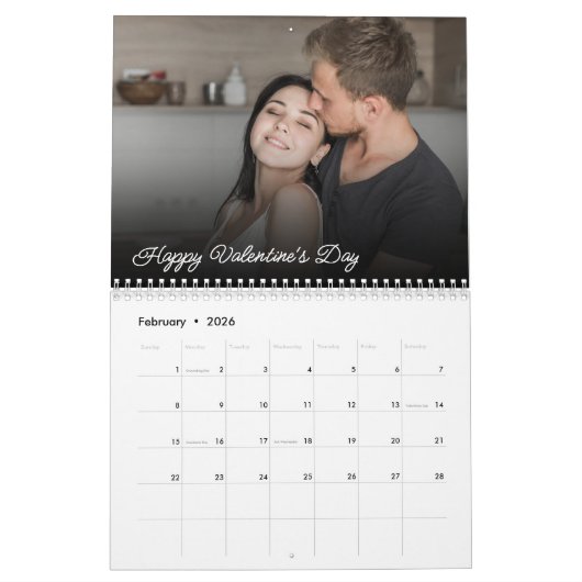 Benutzerdefinierte Foto und Text für Personalisier Kalender (Feb 2026)