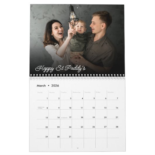 Benutzerdefinierte Foto und Text für Personalisier Kalender (Mär 2026)