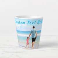 Benutzerdefinierte Foto- und Text-Latte-Tasse - Ei
