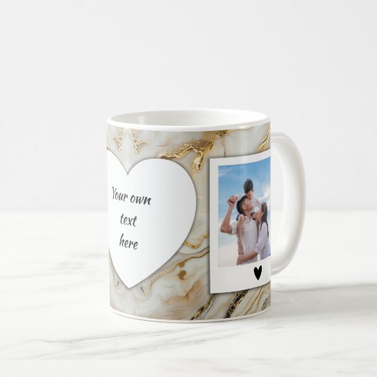 Benutzerdefinierte Foto- und Text-Tasse - Creme- u Kaffeetasse (VorderseiteRechts)