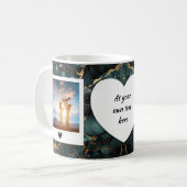 Benutzerdefinierte Foto- und Text-Tasse - Dunkelgr Kaffeetasse (Vorderseite Links)