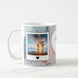 Benutzerdefinierte Foto- und Text-Tasse - hellblau Kaffeetasse