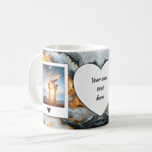 Benutzerdefinierte Foto- und Text-Tasse - Schwarz, Kaffeetasse (Vorderseite Links)