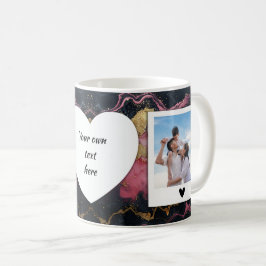 Benutzerdefinierte Foto- und Text-Tasse - Schwarz/ Kaffeetasse