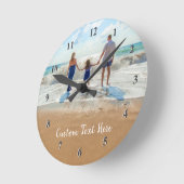 Benutzerdefinierte Foto- und Textüberwachung - Ihr Runde Wanduhr (Winkel)