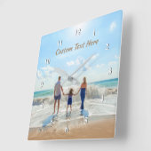 Benutzerdefinierte Foto- und Textüberwachung - Sup Quadratische Wanduhr (Winkel)