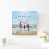 Benutzerdefinierte Foto- und Textüberwachung - Sup Quadratische Wanduhr (Zuhause)