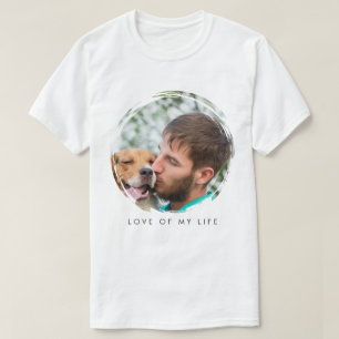 Benutzerdefinierte Foto- und Textvorlage Kreis-Pin T-Shirt