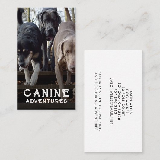 Benutzerdefinierte Foto-Visitenkarte für Hunde Wal Visitenkarte (Vorne/Hinten)