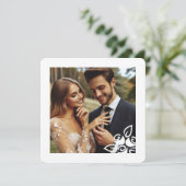 Benutzerdefinierte Foto Weißrosen Elegante Verlobu (Stehend Vorderseite)