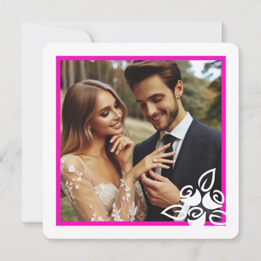 Benutzerdefinierte Foto Weißrosen Valentine Verlob (Vorderseite)