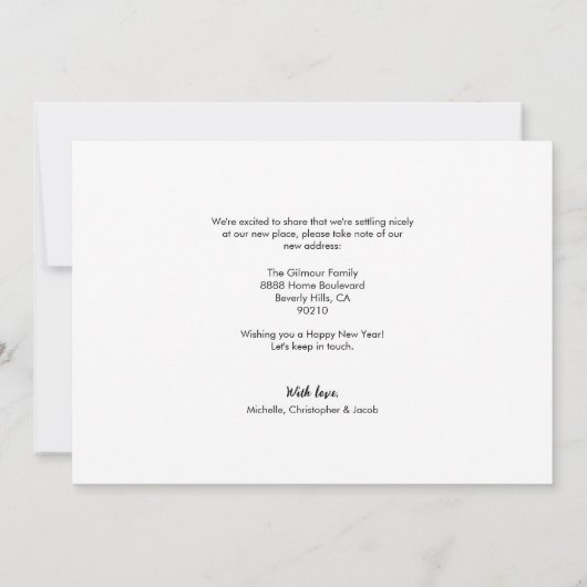 Benutzerdefinierte Foto Wir haben neue Zuhause-Adr Ankündigung (Rückseite)