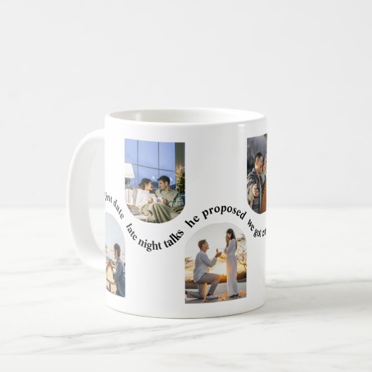 Benutzerdefinierte Foto-Zeitleiste - Hochzeitgesch Kaffeetasse (Vorderseite Links)