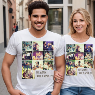 Benutzerdefinierte Foto-Zusammenstellung und Text T-Shirt