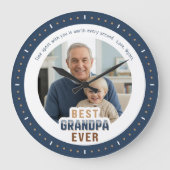 Benutzerdefinierte Fotobotschaft Bester Opa ever G Große Wanduhr (Vorderseite)