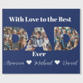 Benutzerdefinierte FotoCollage | Bester Vater je Geschenkpapier (Flach)