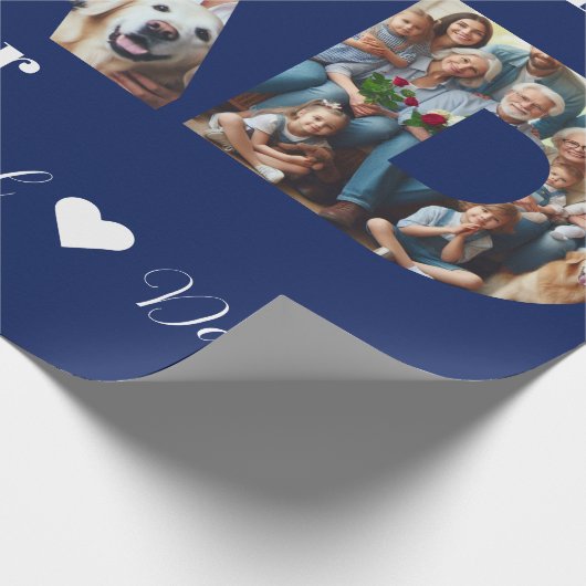 Benutzerdefinierte FotoCollage | Bester Vater je Geschenkpapier (Ecke)