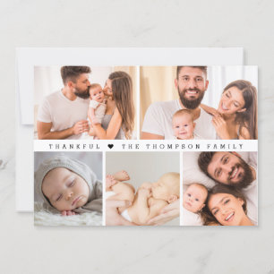 Benutzerdefinierte Fotocollage Dankbare Babyparty Dankeskarte