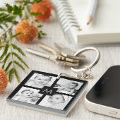 Benutzerdefinierte FotoCollage Erstschwarze 8 Bild Schlüsselanhänger (Vorderseite rechts)