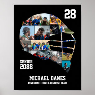 Benutzerdefinierte Fotocollage für Senior Lacrosse Poster