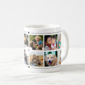 Benutzerdefinierte Fotocollage Herz monogrammiert Kaffeetasse (VorderseiteRechts)