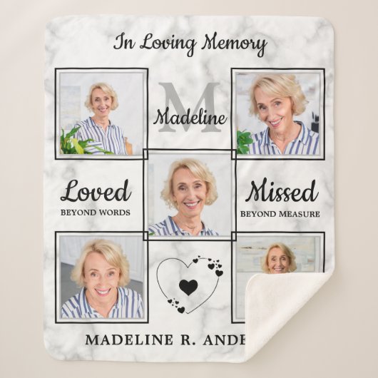 Benutzerdefinierte FotoCollage in Love Memory Memo Sherpadecke (Vorderseite)