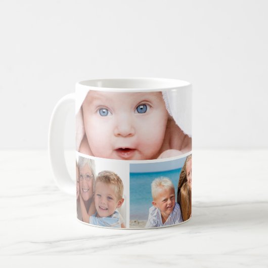 Benutzerdefinierte FotoCollage Kaffeetasse (Vorderseite Links)