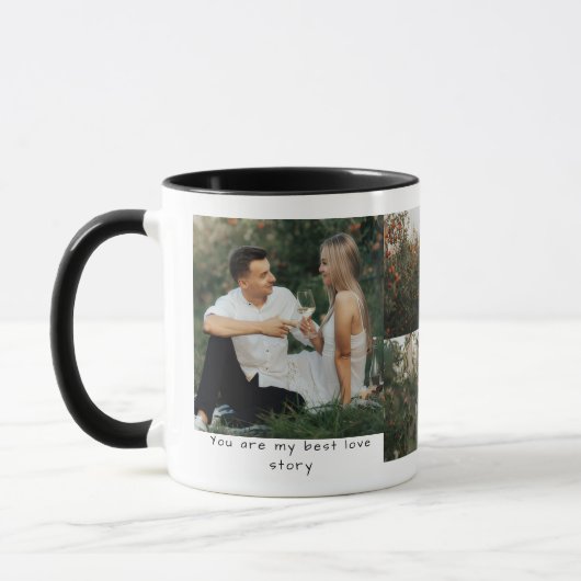 Benutzerdefinierte Fotocollage Liebesgeschichte Tasse (Links)