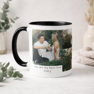 Benutzerdefinierte Fotocollage Liebesgeschichte Tasse