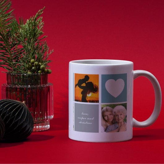 Benutzerdefinierte Fotocollage mit sentimentaler N Kaffeetasse