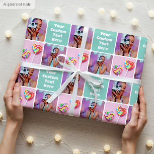 Benutzerdefinierte Fotocollage modernes Retro-Must Geschenkpapier