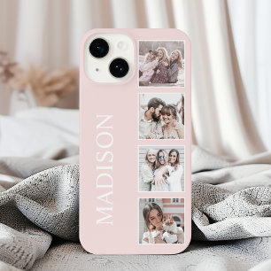 Benutzerdefinierte Fotocollage Personalisiert Rosa iPhone 16 Hülle
