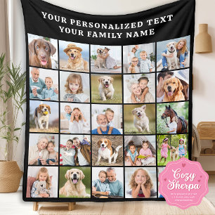 Benutzerdefinierte Fotocollage Personalisiert Schw Sherpadecke