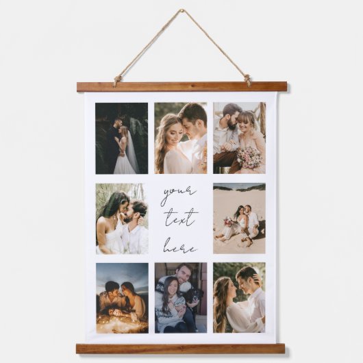 Benutzerdefinierte Fotocollage Personalisiertes Bi Wandteppich Mit Holzrahmen (Vorderseite)