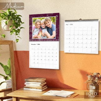 Benutzerdefinierte Fotocollage Rose Line Art 2026 Kalender