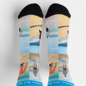 Benutzerdefinierte Fotocollage-Socken mit Text Ihr Socken (Oben)