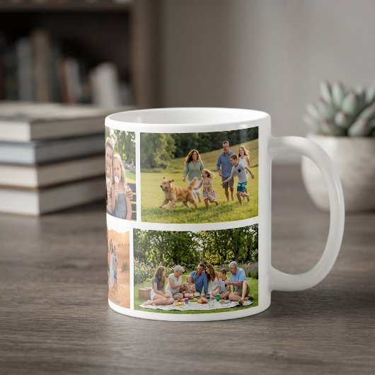 Benutzerdefinierte Fotocollage und personalisierte Kaffeetasse