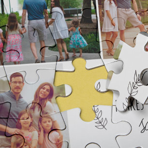 Benutzerdefinierte Fotocollage Vatertag rustikale Puzzle