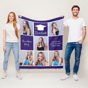 Benutzerdefinierte Fotocollage zum violetten Absch Fleecedecke