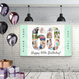 Benutzerdefinierte Fotocollage zur 60. Geburtstags Banner