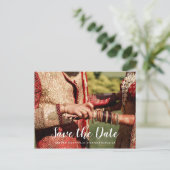 Benutzerdefinierte Fotografie indische Hochzeit Sa Ankündigungspostkarte (Stehend Vorderseite)