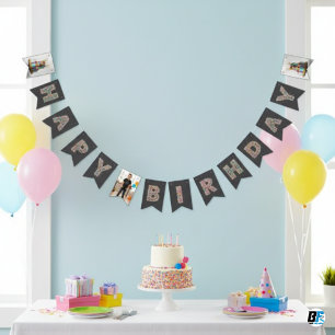 Benutzerdefinierte Fotokonfetti "Happy Birthday" Wimpelkette