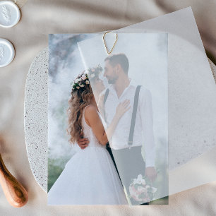 Benutzerdefinierte Fotolage für Vellum-Hochzeit Einladung