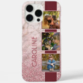 Benutzerdefinierte Fotomaterial-Collage im rosa Mu Case-Mate iPhone Hülle (Rückseite)